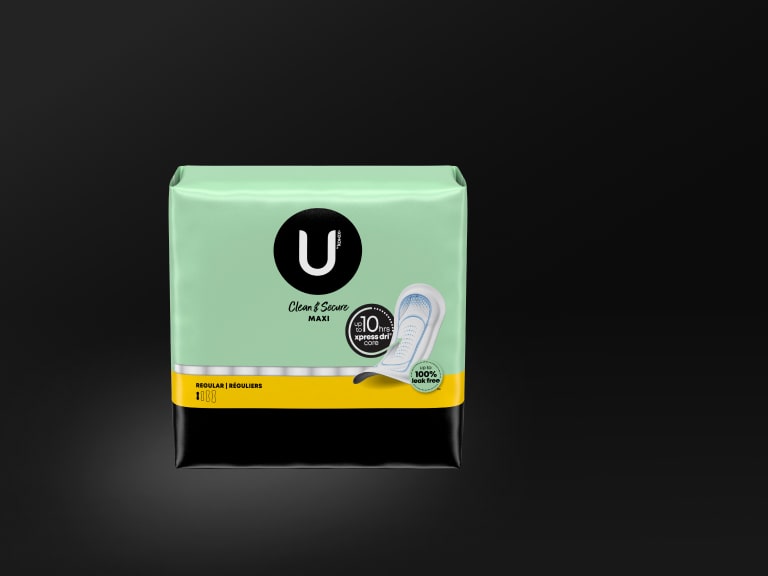 U by Kotex® Clean & Secure serviettes hygiéniques maxi, absorption normale